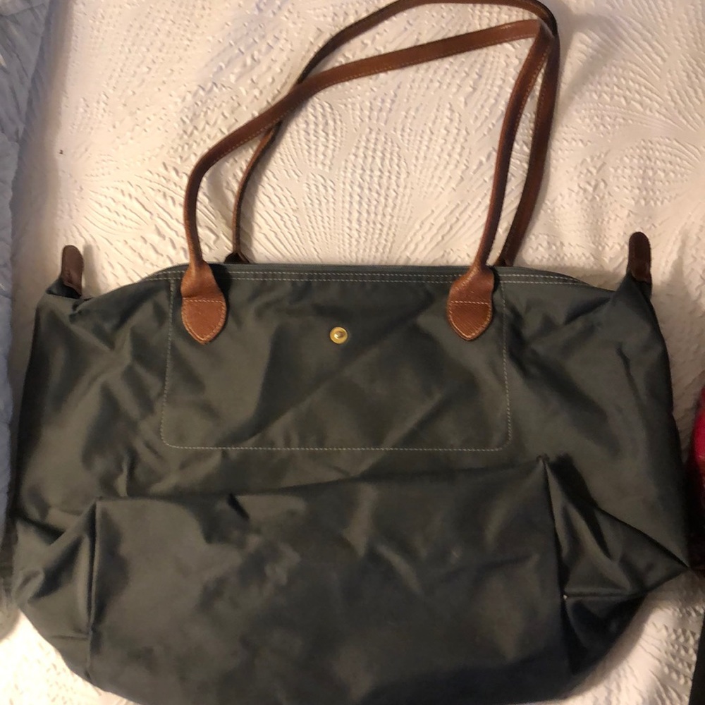 Longchamp Le Pilage bag. Large. Slate grey.